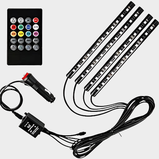 12V RGB LED Strip Light For Car Interior with Remote Control