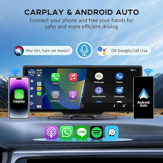 Universal 10.26" Wireless CarPlay Display & Android Auto Car Touch Screen